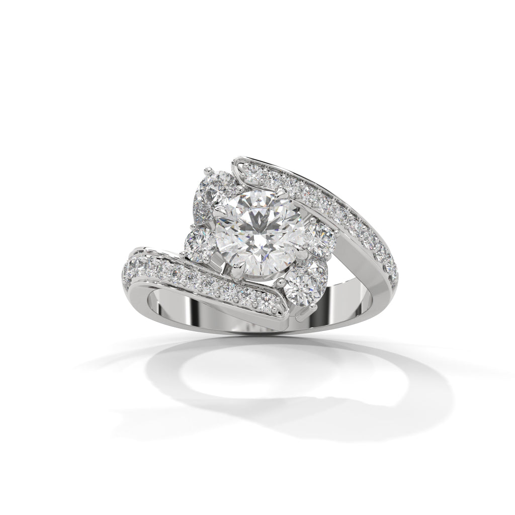 Solene Bypass Halo Diamond Ring (1 1/4 ct. tw.)