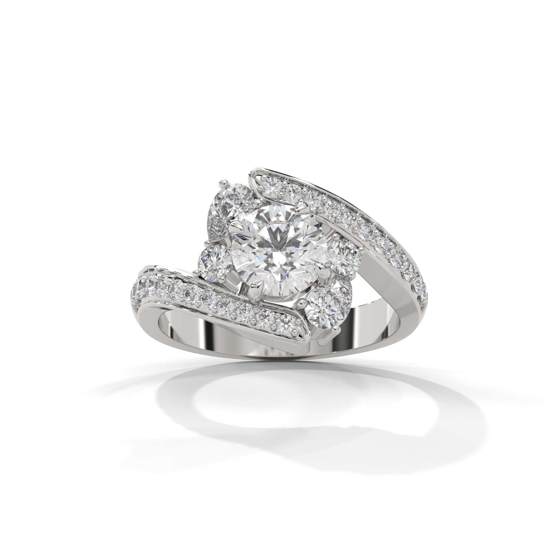 Solene Bypass Halo Diamond Ring (1 1/4 ct. tw.)