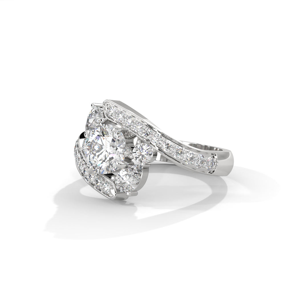 Solene Bypass Halo Diamond Ring (1 1/4 ct. tw.)