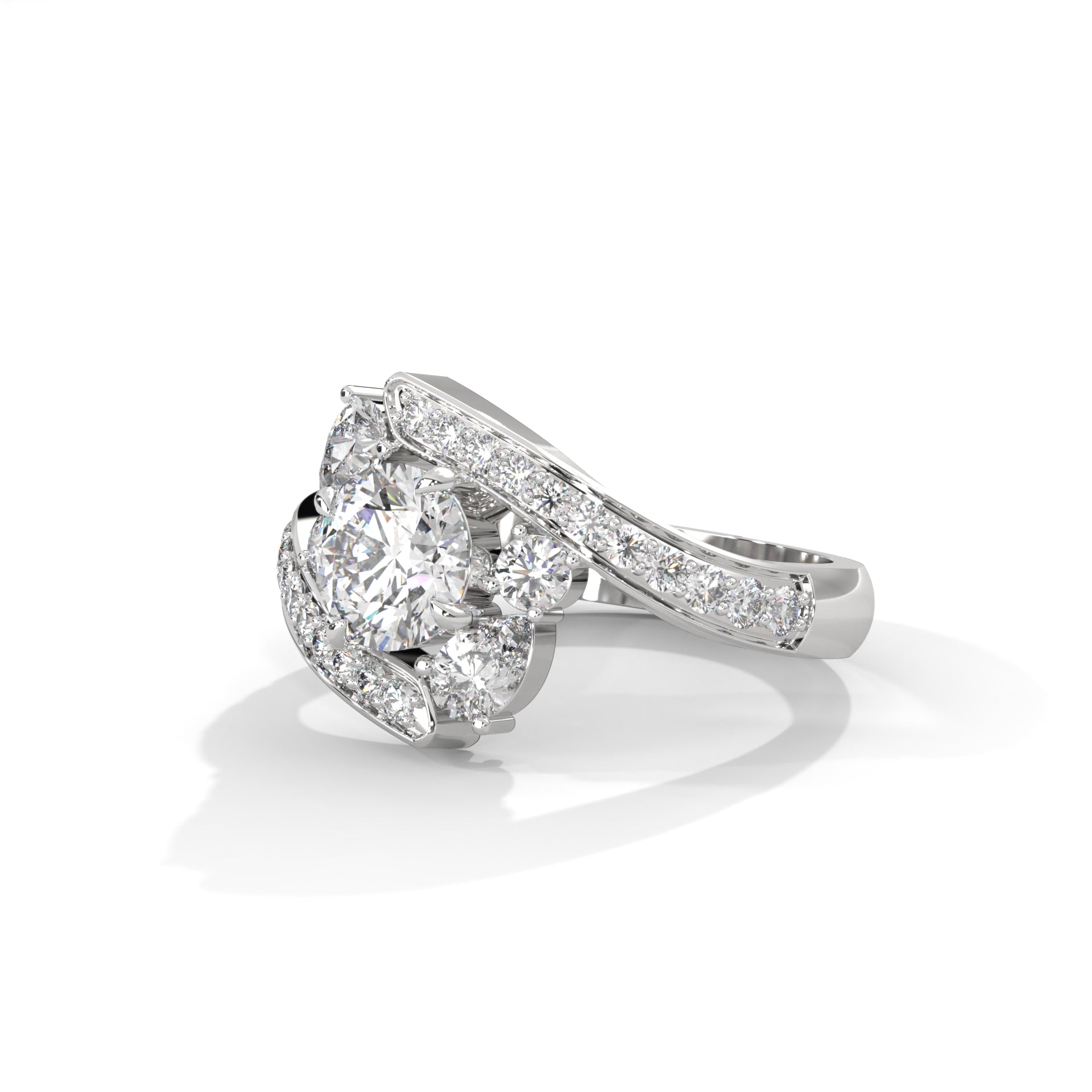 Solene Bypass Halo Diamond Ring (1 1/4 ct. tw.)