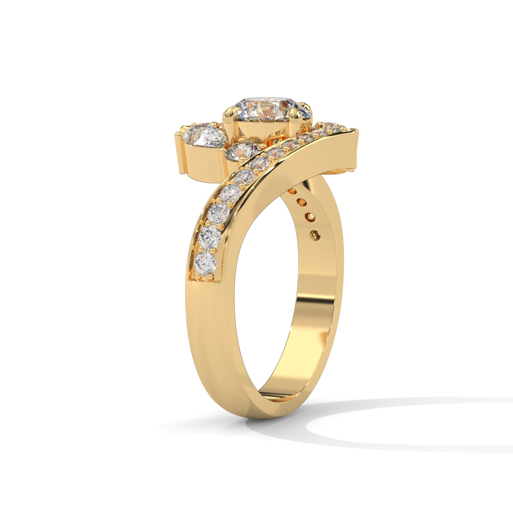 Solene Bypass Halo Diamond Ring (1 1/4 ct. tw.)