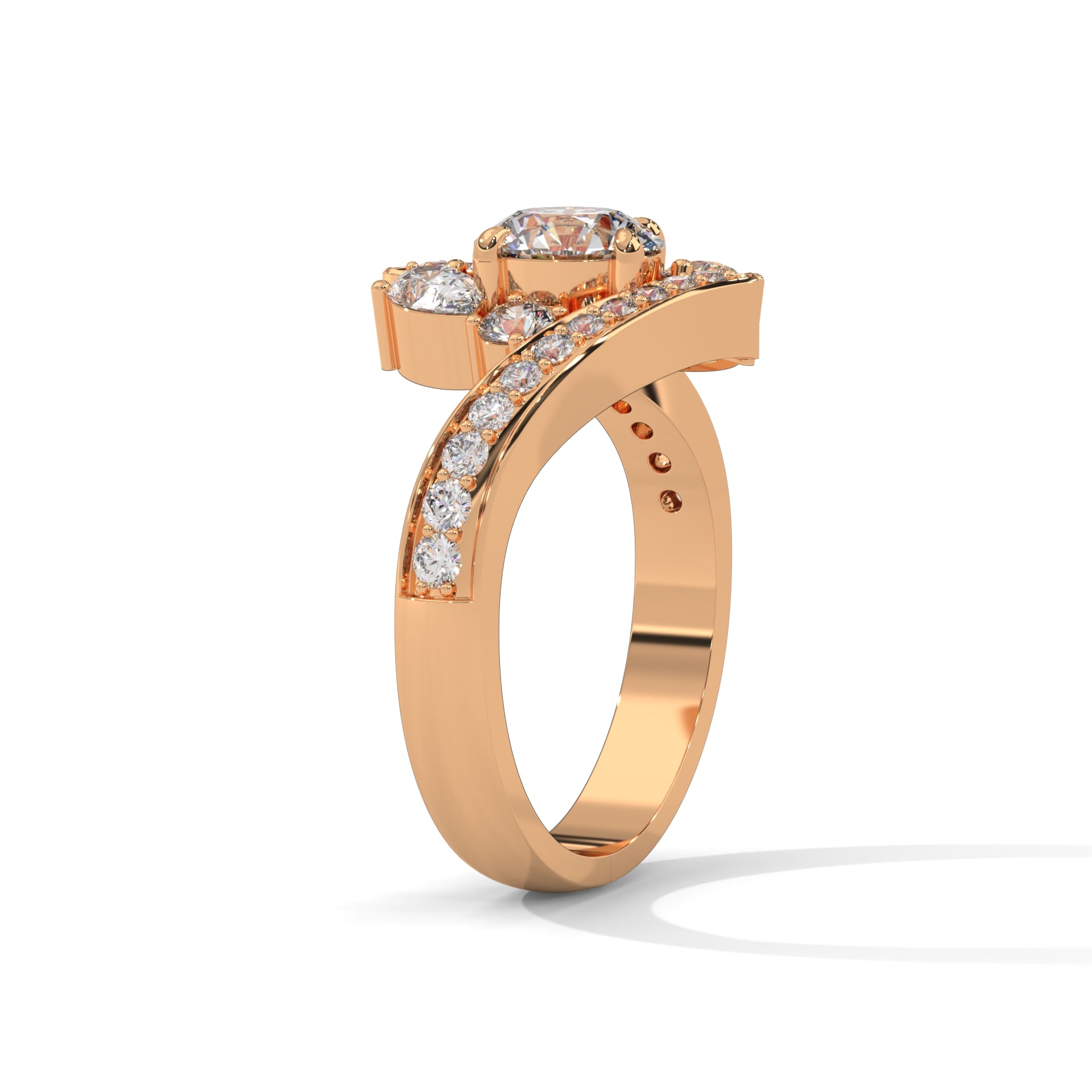 Solene Bypass Halo Diamond Ring (1 1/4 ct. tw.)