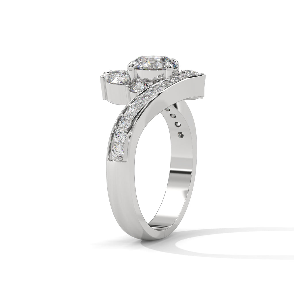 Solene Bypass Halo Diamond Ring (1 1/4 ct. tw.)