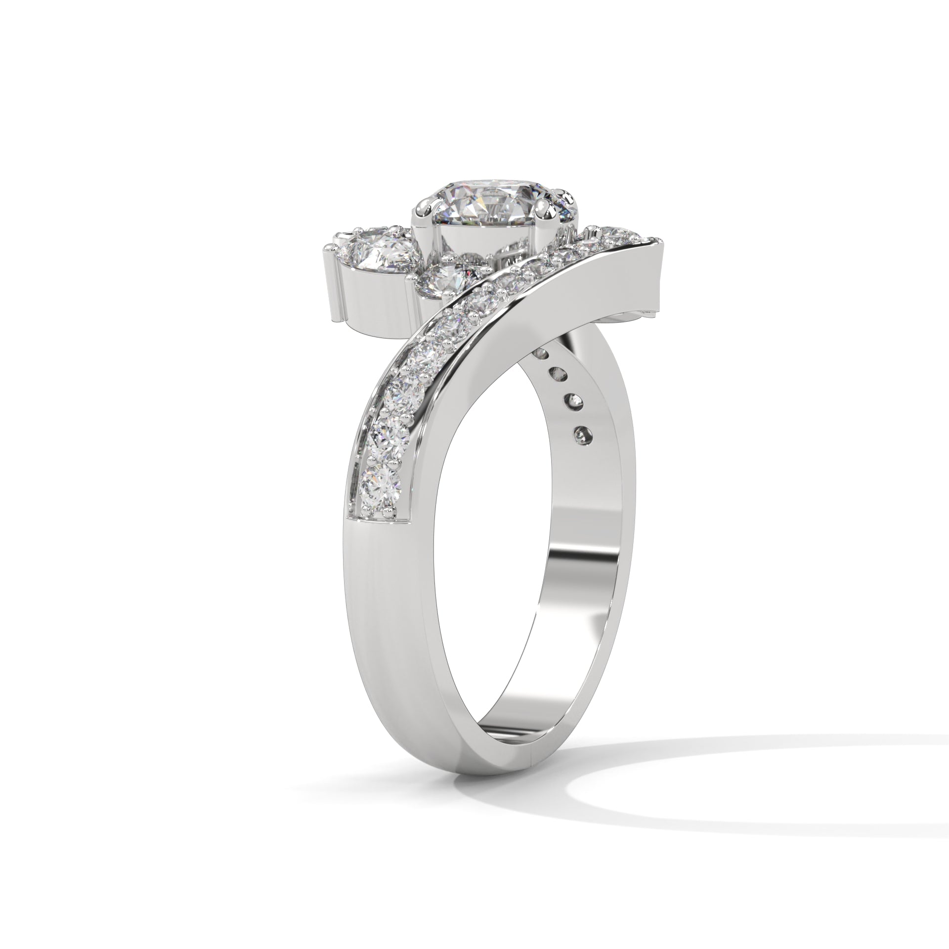 Solene Bypass Halo Diamond Ring (1 1/4 ct. tw.)